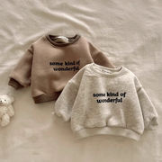 2025秋冬※キッズロゴ裏起毛スウェット 男女児用厚手プルオーバー