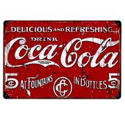 サインボード　メタルサイン　A4　アメリカン雑貨　ブリキ　ティン　看板　ドリンク　コーラ