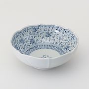 〈ＳＡＬＥ〉【波佐見焼】 藍染唐草 桔梗小鉢　日本製