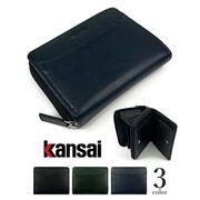 セール★全3色 KANSAI YAMAMOTO(ヤマモト カンサイ)リアルレザー 切り替えデザイン 二つ折り財布