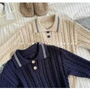 2025秋冬新作★韓国風子供服★ベビー服 ★キッズ服★アパレル★ニット 丸首のセーター 80-130
