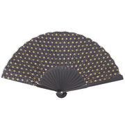金和柄扇子　２１ｃｍ　麻の葉（藍・黒）　扇子/和/日本/せんす/うちわ