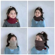 ネックウォーマー キッズ ボンボン ニット マフラー スヌード 暖かい 子供用 通園