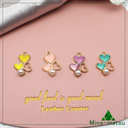 ハート アクセサリーパーツ デコパーツ カン付き ペンダント 上品 DIY素材 ハンドメイド