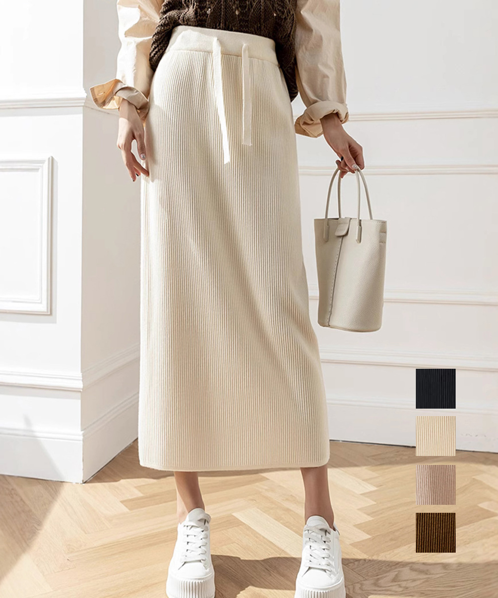 【日本倉庫即納】 ロングスカート ミモレ丈 秋冬服 韓国風