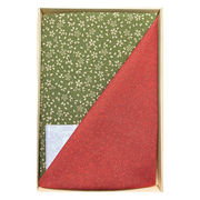 二巾一越織両面染鮫/小桜 朱/利休