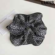 ヘアアクセサリー ヘアゴム シュシュ 総柄 モノトーン レオパード ドット おしゃれ こなれ感 華やか