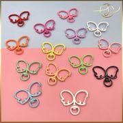 【13色】キーホルダー金具 ちょうちょう 蝶々 バタフライ 回転カン ナスカン カラフル  DIYパーツ 手芸