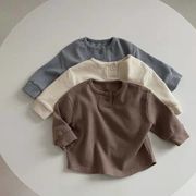 insスタイル　春秋　ベビー服　ヘンリーネック　長袖Tシャツ　カジュアル　無地　トップス　インナーシャツ