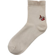 ムーミン　ゴムユッタリソックスリトルミイ刺繍ホワイト