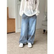2026  春新品 ★ 韓国風子供服★ ワイドレッグ デニム パンツ90-140cm