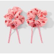 可愛い いちごのシュシュ 伸縮性 女性のヘアアクセサリー 髪飾り いちごの雑貨 いちごヘアゴム