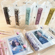 カラフルなクリップ PVC透明パンフレットカバー アルバム収納帳 手帳カバー A8