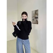 今季マストバイ  気質   おしゃれ   ハイネック   ニット  長袖   ルーズ  セーター