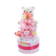 ホワイトベアおむつケーキ2段