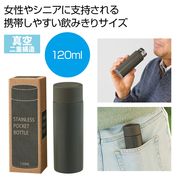 真空ステンレスサーマルポケットボトル１２０ｍｌ（グレー）