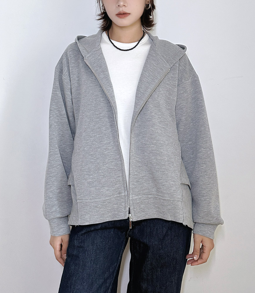 2026新作】 バック フリル ティアード ジップアップ パーカー ポケット