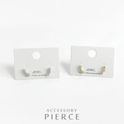 ▼MAGGIO▼3PCSジルコニアカーブステンレスピアス