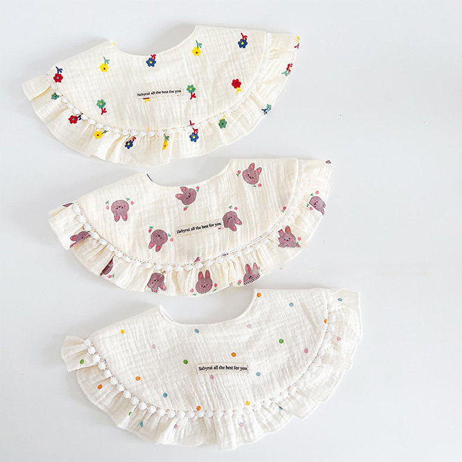 2026春※ベビー コットンガーゼ 防水 スタイ よだれかけ プリンセス 男女兼用