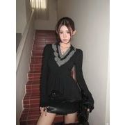 今季マストバイ   気質   おしゃれ  カラードカラー   フリル    インナー  トップス