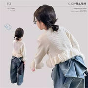 2026  春新品 ★ 韓国風子供服★ リボンデニムパンツ 100-140cm