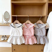 2026春※LLZ☆スイート 襟付き リボン ノースリーブTシャツ 2点セット 女の子