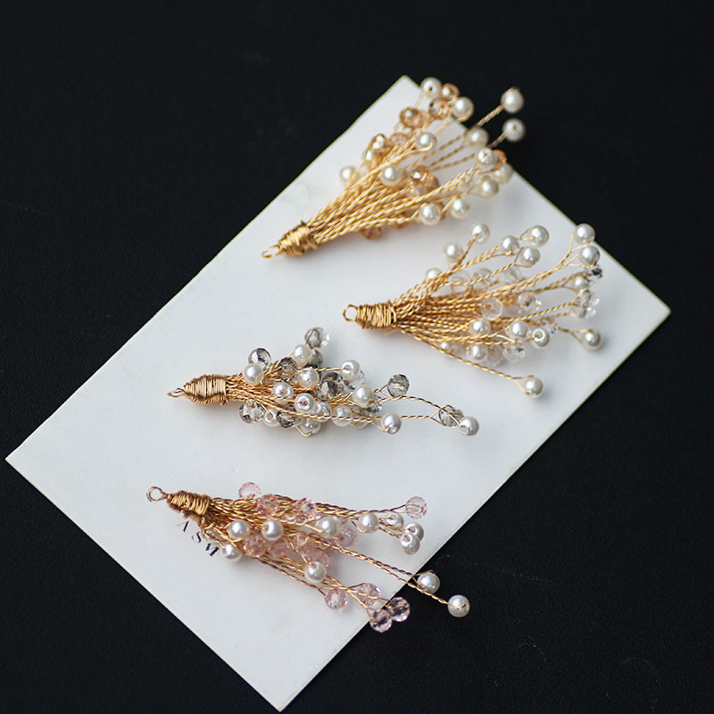 フラワー チャーム ブライダル アクセサリーパーツ ハンドメイド ビーズ チャーム メタル 透かし 枝 DIY