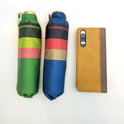 【日本製】【雨傘】【折りたたみ傘】甲州産先染朱子織格軽量超短4段折畳傘