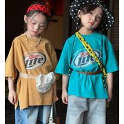 2026 夏新作 トップス 韓国風子供服 子供服 Tシャツ半袖スウェット2色 90cm-150cm
