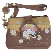 ポケット付きリールパスポーチミツバチ ブラウン マイメロディ【小ロット販売】