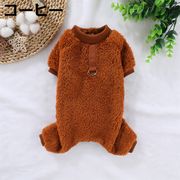 小型犬・子犬・猫用 厚手両面フリースベスト リードリング付き秋冬あったか服　直送