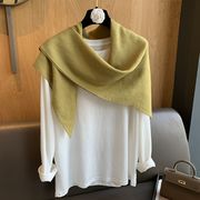 ストール　90*90cm　綿麻ショール　ホットフィックス　韓国ファッション