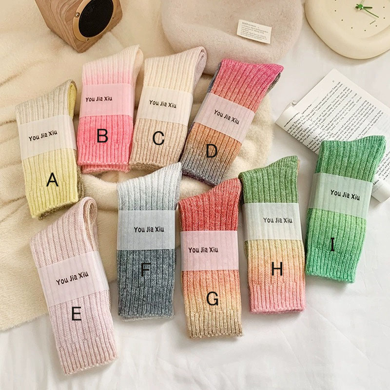 【お買得限定品☆】グラデーションウールソックス 秋冬用の厚手の靴下