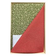 二巾一越織両面染 鮫/小桜 朱/利休