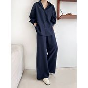 シャツ ワイドパンツ　レディース　デザイン　韓国ファッション　INS