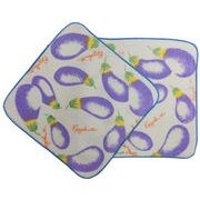 20cmパイル地プリントタオルハンカチ_【ナスビ】日本製