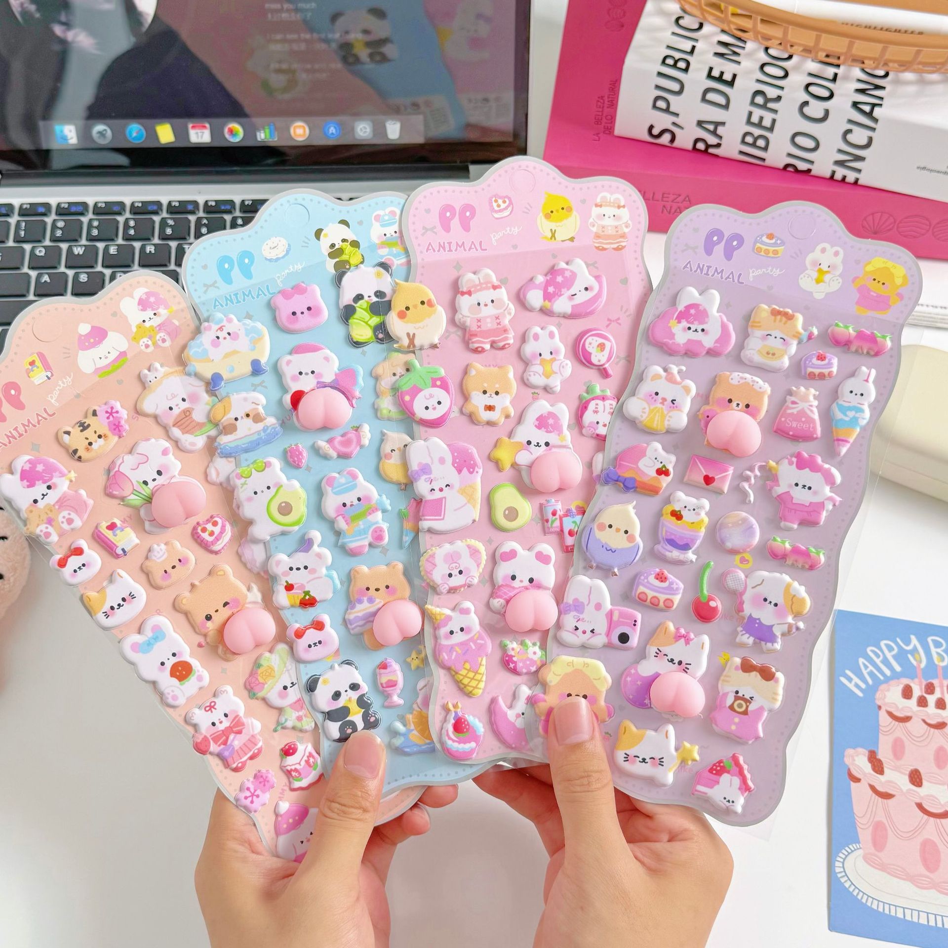 【在庫限り】おしり ぷくぷくシール 3Dシール 立体シール ぷにぷにシール ステッカー