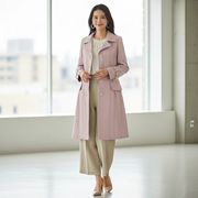 ストレッチコットン　スプリングコート　軽やかな一重仕立て