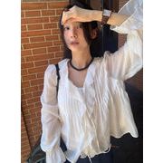 フリルシャツ　レディース　デザイン　韓国ファッション　INS