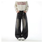 メンズ ビンテージ風 ストレート カーブ デニム パンツ 男女兼用 ボトムス 春夏秋 2026新作★全2色