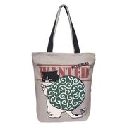 【トートバッグ】ファスナー付きキャンバストート マツネコドロボー GY ねこ