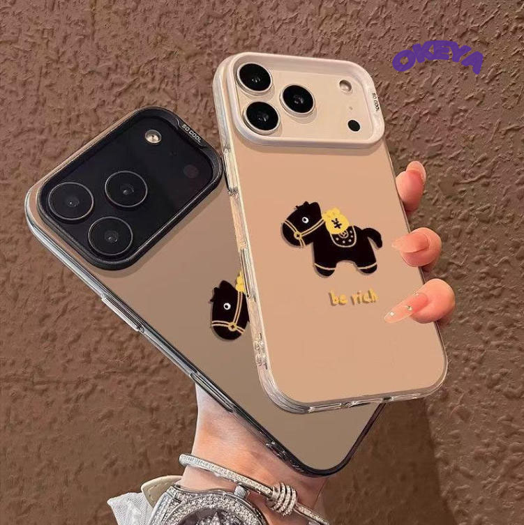 iPhone17ケース  スマホケース iphone17promax iPhoneケース アイフォン16ケース PC 馬柄 全機種通用