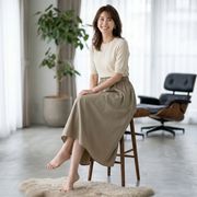 【春物特価】大人可愛い美シルエット　 Aラインロングスカート
