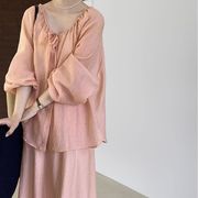 UC1044トップス レディース ボトムス スカート シャツ 二点セット 韓国風 2026春新作