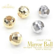 日本製NEW★5個価格★メタルビーズ★ミラービーズ両穴★最高級鍍金