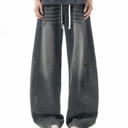 PC1388 2026年春夏新作 メンズ ボトムス ズボン ジーンズ デニム ワイド ヴィンテージ レトロ 欧米風