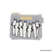 【ポーチ】ムーミン MOOMIN サガラ刺繍ミニフラットポーチ ニョロニョロ グレー