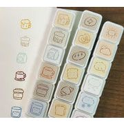 INS新品  文房具 印章  捺印 DIY スタンプ かわいい 完全セット ボタンスタンプ  手帳