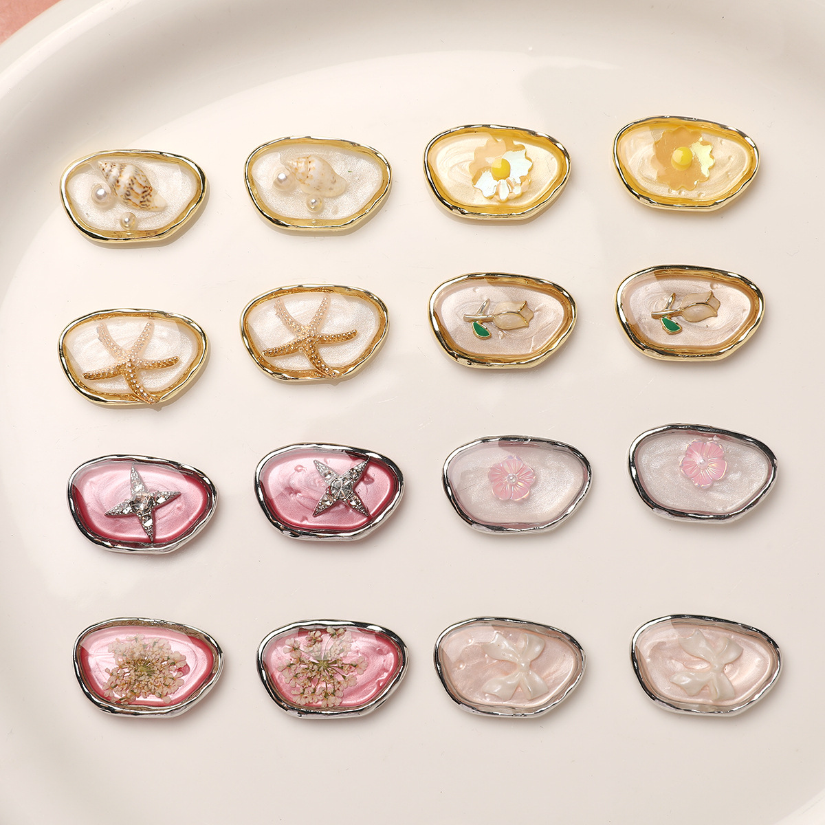 アクセサリーパーツ デコパーツ 貼り付け パーツ 合金パーツ diyパーツ ハンドメイド素材 ピアス パーツ