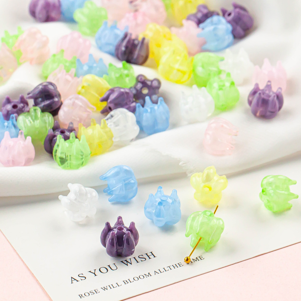 デコパーツ ハンドメイド 手芸材料 ビーズチャーム アクセサリーパーツ 花 フラワー スズラン カボション